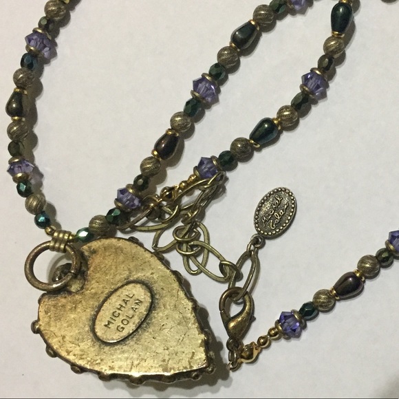 Vintage Michal Golan Crystal Heart Necklace - Picture 9 of 9